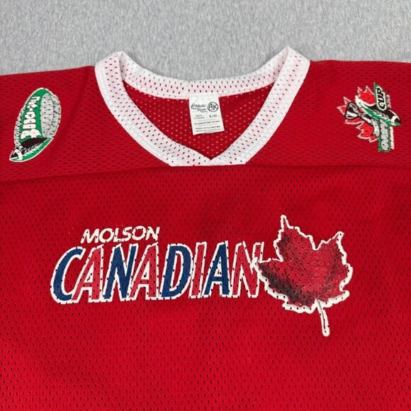 Vintage Molson Canadian Beer Athletic Knit Jersey Grey Cup 2003 Men's Size Large - Picture 9 of 11